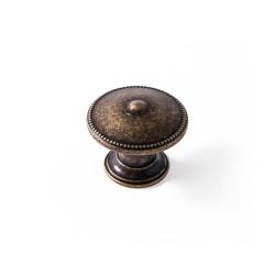 Pomo Rei 3121 Dorato Metallo Consumato Ø 30 x 24 mm 4 Pezzi