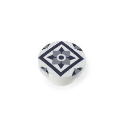 Pomo Rei e244 Grigio legno di faggio Ø 40 x 22 mm 4 Pezzi