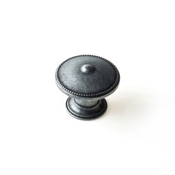 Pomo Rei 3121 Argentato Metallo Consumato Ø 30 x 24 mm 4 Pezzi