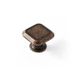 Pomo Rei 3120 Dorato Metallo Consumato 30 x 30 mm 4 Pezzi