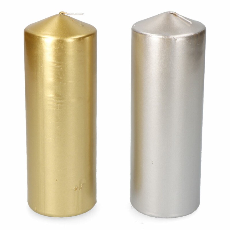 Candela Dorato Argentato Ø 7 x 20 cm 1 Unità Candela Dorato Argentato Ø 7 x 20 cm 1 Unità