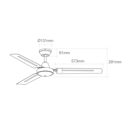 Ventilatore da Soffitto EDM 33981 Bianco 60 W Ø 140 cm industriale