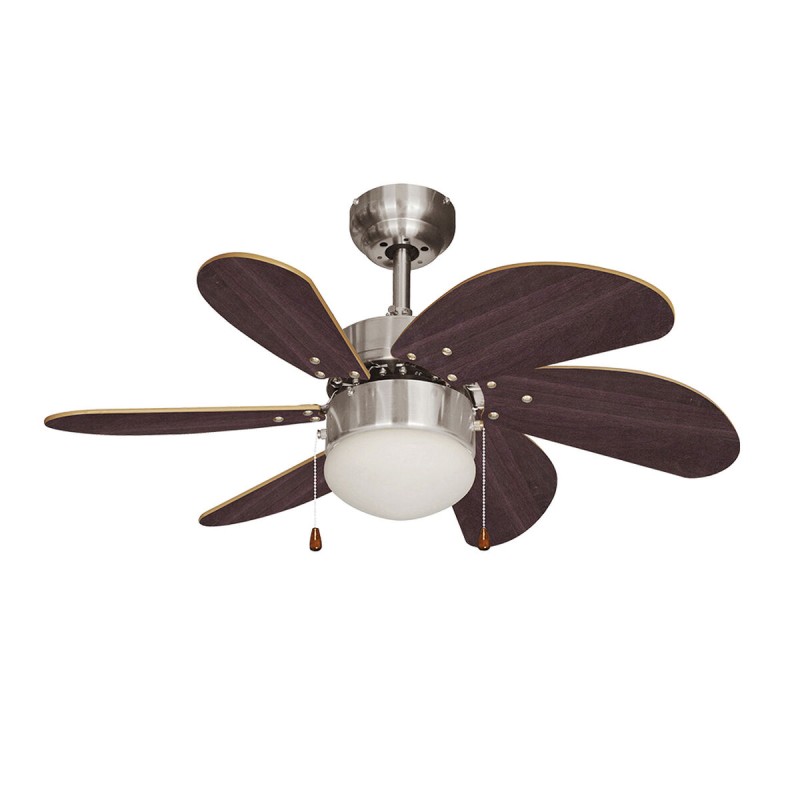 Ventilatore da Soffitto con Luce EDM 33984 Aral Wengue nichel 50 W Ventilatore da Soffitto con Luce EDM 33984 Aral Wengue nichel 50 W
