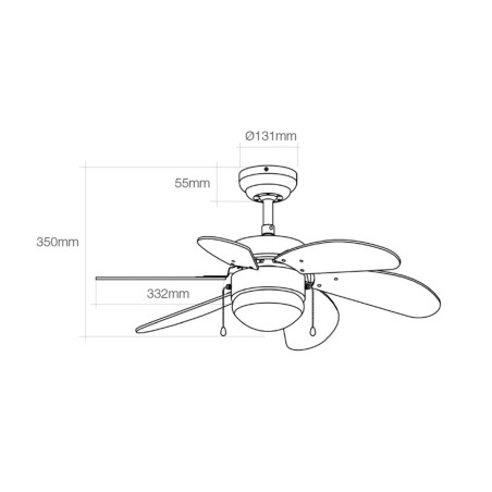 Ventilatore da Soffitto con Luce EDM 33985 Aral Bianco 50 W