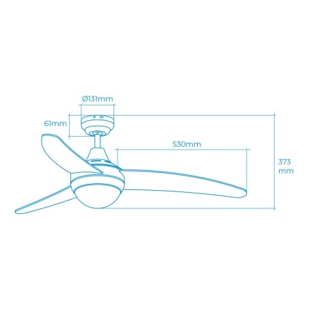 Ventilatore da Soffitto con Luce EDM 33804 Egeo Argentato 60 W