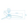Ventilatore da Soffitto con Luce EDM 33804 Egeo Argentato 60 W