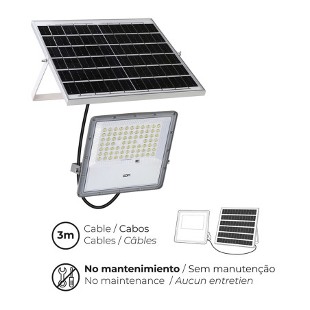 Faro Proiettore EDM 31855 200 W 1500 lm Telecomando Pannello solare (6500 K)