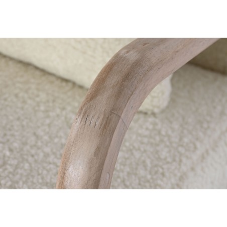 Sedia a Dondolo Home ESPRIT Bianco Naturale Legno d'albero della gomma 66 x 88 x 78 cm