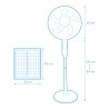 Ventilatore a Piantana EDM 33523 Bianco 25 W Solare