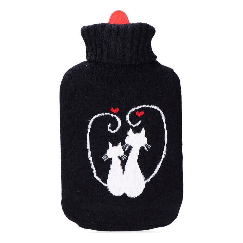 Borsa Acqua Calda EDM 76779 Nero Nero/Bianco Lana 2 L Borsa Acqua Calda EDM 76779 Nero Nero/Bianco Lana 2 L