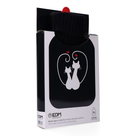 Borsa Acqua Calda EDM 76779 Nero Nero/Bianco Lana 2 L