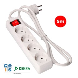 Multipresa con 4 Prese con Interruttore EDM 41064 Schuko (5 m)
