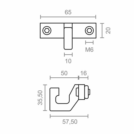 Gancio per tenda da sole Micel TLD11 Bianco 65 x 57,5 x 35,5 mm