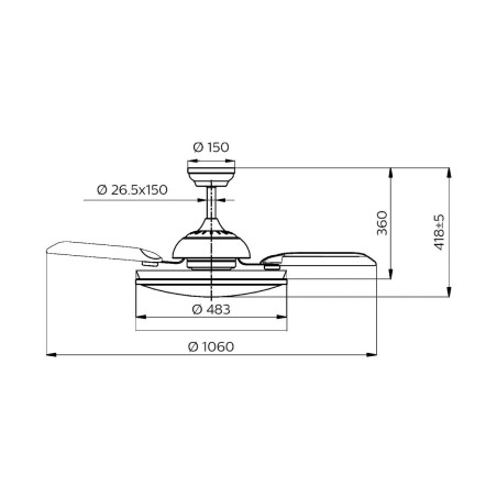 Ventilatore da Soffitto con Luce Philips Atlas 35 W 28 W 4500 Lm nichel (2700 K)