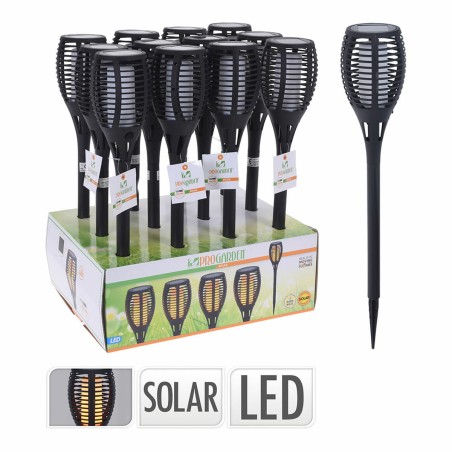 Picchetto solare da giardino Progarden Nero polipropilene Ø 10 x 58 cm Solare Effetto fiamma
