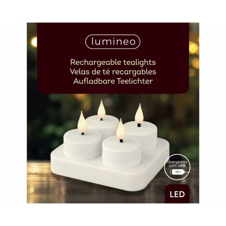 Candela LED Lumineo 485346 Bianco Ricaricabile Interno (4 Unità)