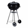 Barbecue a Carboni con Ruote Nero Acciaio Smaltato Rotonda