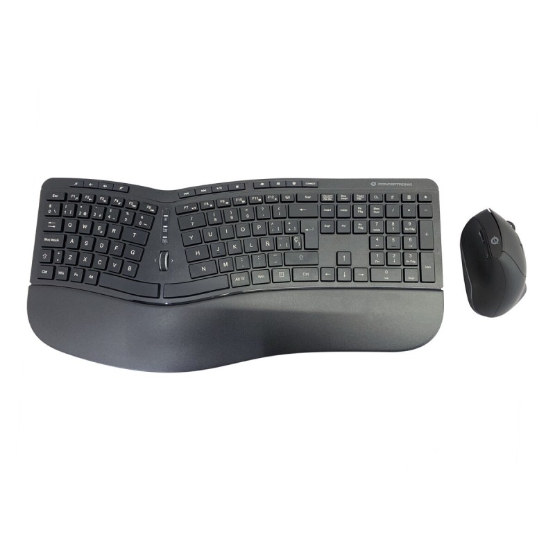 Tastiera e Mouse Conceptronic 120849407101 Nero Qwerty in Spagnolo Tastiera e Mouse Conceptronic 120849407101 Nero Qwerty in Spagnolo