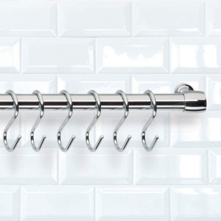 Gancio per appenderla Metaltex Lonardo Cromato Metallo 6,5 cm 6 Pezzi