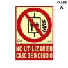 Insegna Normaluz No utilizar en caso de incendio PVC