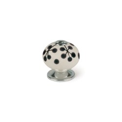 Pomo Rei e506 Azzurro Metallo Fiore Ø 40 x 36 mm 4 Pezzi