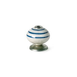 Pomo Rei e501 Azzurro Metallo Porcellana Ø 40 x 36 mm 4 Pezzi