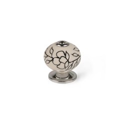 Pomo Rei e504 Bianco Metallo Fiore Ø 40 x 36 mm 4 Pezzi