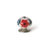 Pomo Rei e500 Rosso Metallo Fiore Ø 40 x 36 mm 4 Pezzi
