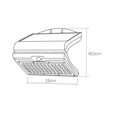 Applique da Parete EDM 31849 Nero 6 W 430 Lm 6500 lm Sensore di Movimento Solare (6500 K)