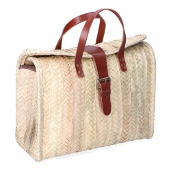 Valigetta EDM Milan 32 x 26 cm Foglia di palma Fibbia Pelle