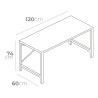 Scrivania EDM 75195 Nero Legno Metallo 120 x 60 x 74 cm