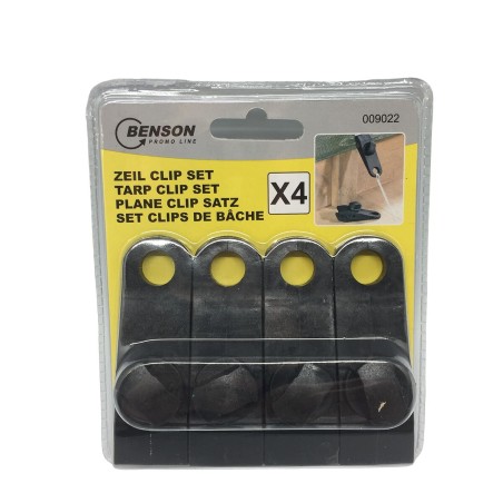 Set di morsetti per tende e teloni Bensontools Clip Nero 4 Unità Ø 0,27 x 8 x 3 cm