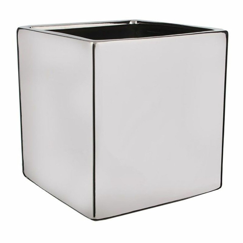 Vaso Mica Decorations Chaz Argentato Ceramica Quadrato 10 x 10 x 10 cm Vaso Mica Decorations Chaz Argentato Ceramica Quadrato 10 x 10 x 10 cm