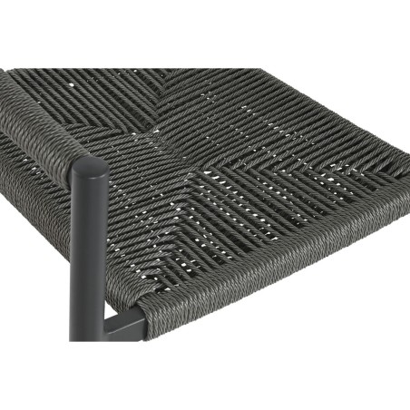Sedia da giardino Home ESPRIT Nero Grigio scuro Alluminio Rattan 56 x 60 x 78 cm
