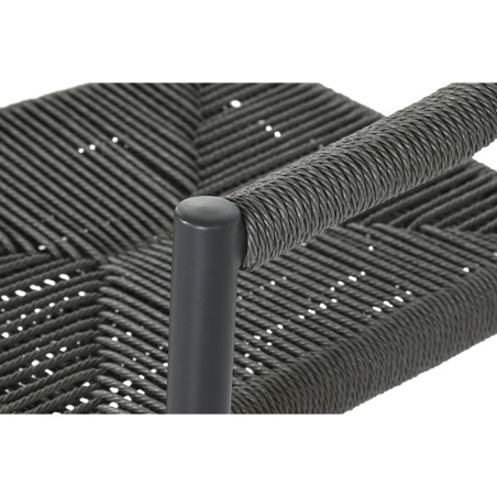 Sedia da giardino Home ESPRIT Nero Grigio scuro Alluminio Rattan 56 x 60 x 78 cm