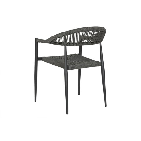 Sedia da giardino Home ESPRIT Nero Grigio scuro Alluminio Rattan 56 x 60 x 78 cm