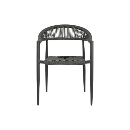Sedia da giardino Home ESPRIT Nero Grigio scuro Alluminio Rattan 56 x 60 x 78 cm