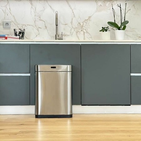 Secchio della spazzatura Kitchen Move Grigio Metallo Acciaio inossidabile 60 L