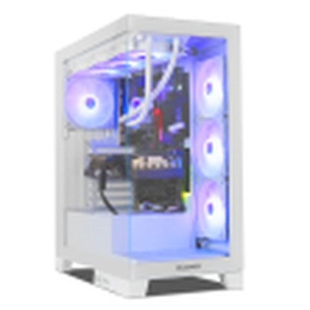 Case computer desktop ATX Nox-Xtreme NXHUMMERGLOCKWH Bianco