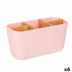 Portaspazzolini da Denti Berilo B9045-PINK Rosa Bambù polipropilene 21 x 10 x 9 cm (6 Unità)