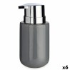 Dispenser di Sapone Berilo J1017-A-GRIS Grigio Argentato Metallo Ceramica 350 ml 7 x 14,5 x 8,5 cm (6 Unità)