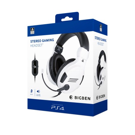 Auricolari con Microfono Gaming Big Ben Interactive PS4OFHEADSETV3WHITE Bianco Nero/Bianco