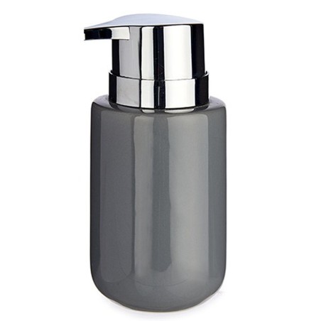 Dispenser di Sapone Berilo J1017-A-GRIS Grigio Argentato Metallo Ceramica 350 ml 7 x 14,5 x 8,5 cm (6 Unità)