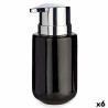 Dispenser di Sapone Berilo J1017-A-NEGRO Nero Argentato Metallo Ceramica 350 ml 7 x 14,5 x 8,5 cm (6 Unità)
