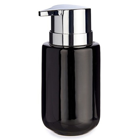 Dispenser di Sapone Berilo J1017-A-NEGRO Nero Argentato Metallo Ceramica 350 ml 7 x 14,5 x 8,5 cm (6 Unità)