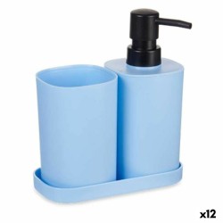 Set da Bagno Berilo B8108-S3-BLUE Azzurro Nero polipropilene (12 Unità)