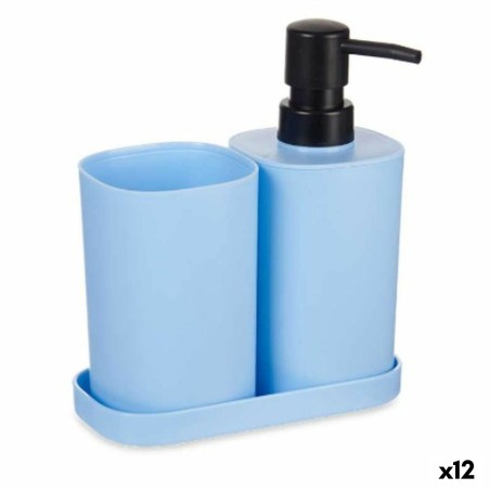 Set da Bagno Berilo B8108-S3-BLUE Azzurro Nero polipropilene (12 Unità)