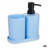 Set da Bagno Berilo B8108-S3-BLUE Azzurro Nero polipropilene (12 Unità)