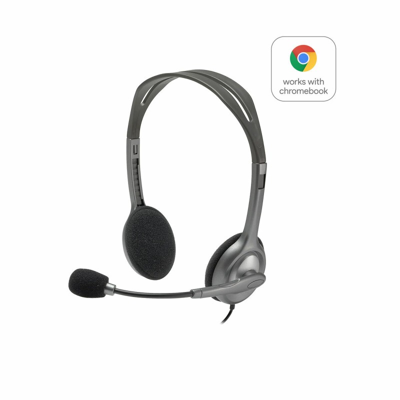 Auricolari con Microfono Logitech H111 Nero Grigio Auricolari con Microfono Logitech H111 Nero Grigio