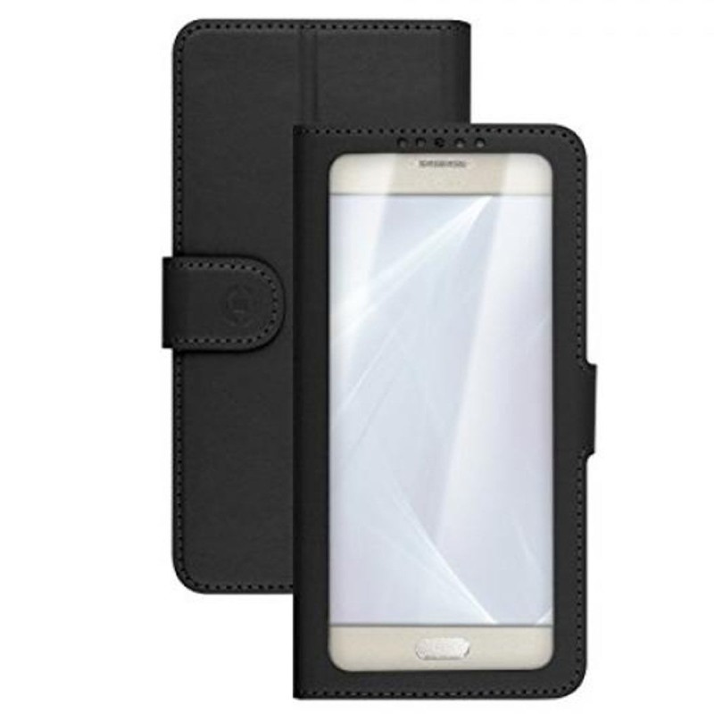Custodia per Cellulare Celly UNICAVIEWLBK Nero Universal Custodia per Cellulare Celly UNICAVIEWLBK Nero Universal